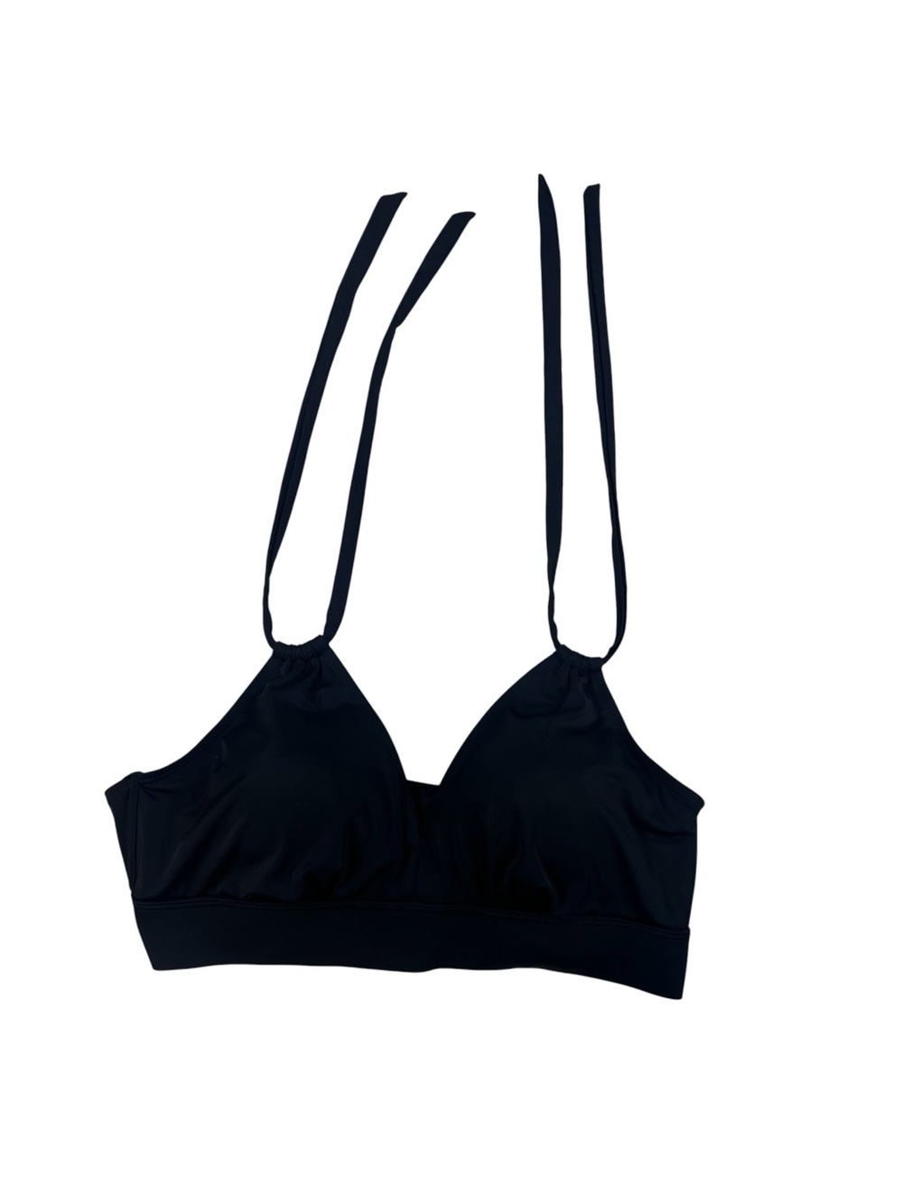 Swimsuits For All Black Halter Bikini Top Plus Size 16 Tie Molded Cup